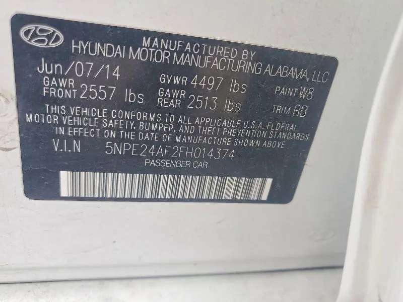 2015 HYUNDAI SONATA SE  