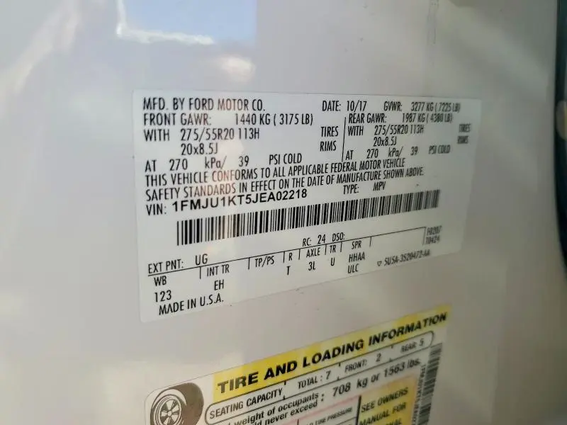 2018 FORD EXPEDITION LIMITED  