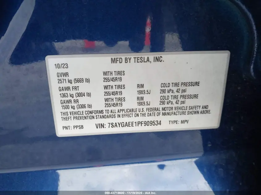 2023 TESLA MODEL Y AWD/LONG RANGE DUAL MOTOR ALL-WHEEL DRIVE