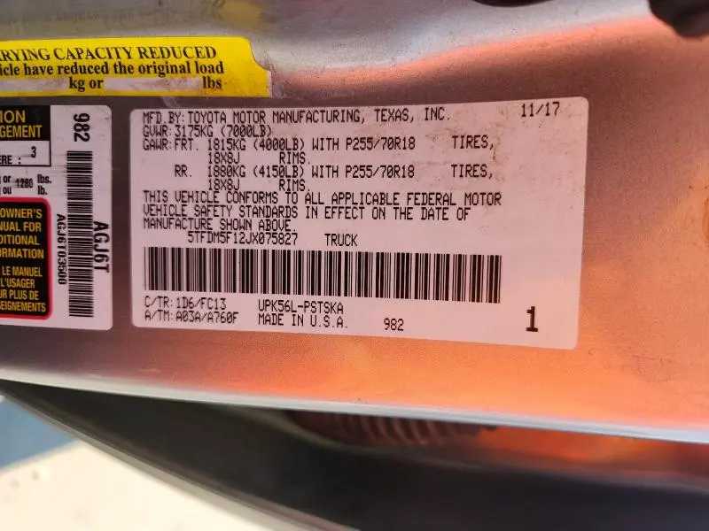2018 TOYOTA TUNDRA CREWMAX SR5  