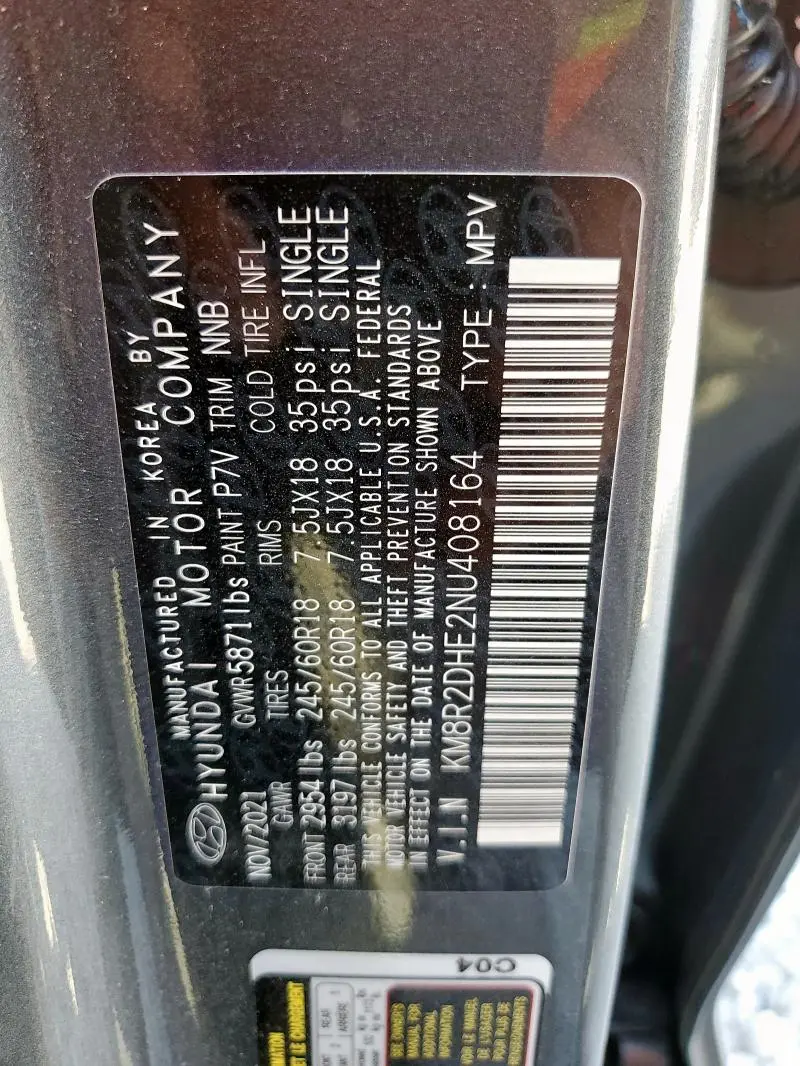 2022 HYUNDAI PALISADE SEL  