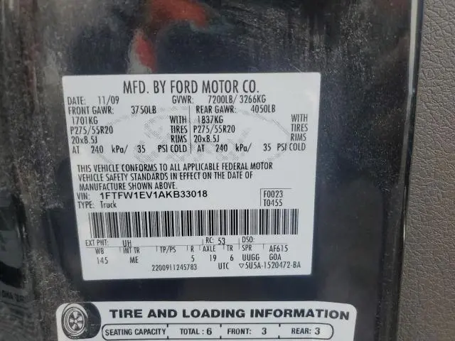 2010 FORD F150 SUPERCREW  