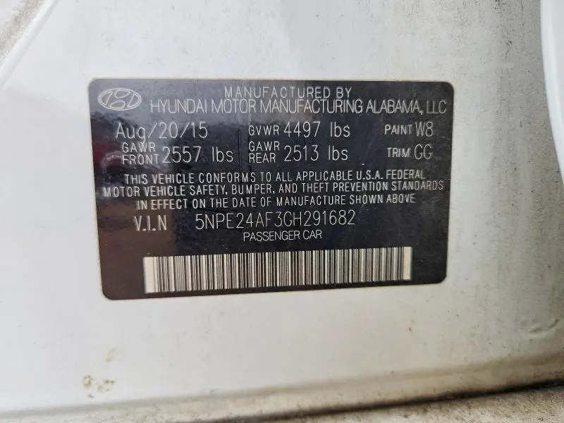 2016 HYUNDAI SONATA SE  