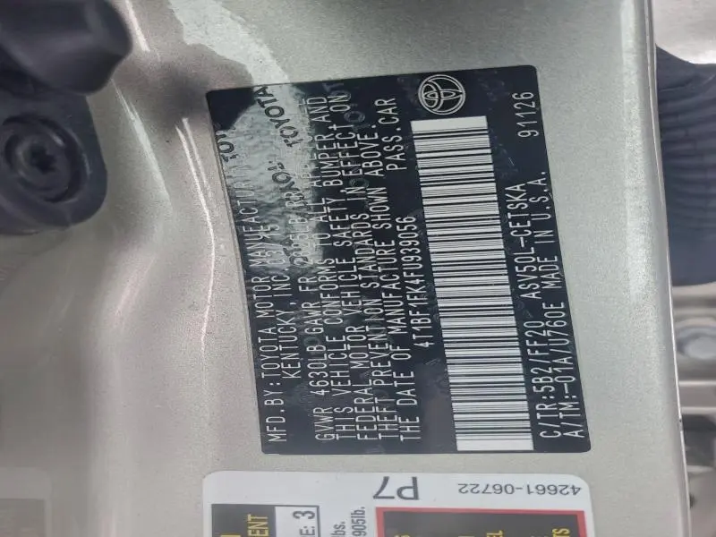 2015 TOYOTA CAMRY LE  