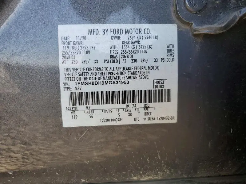 2021 FORD EXPLORER XLT  