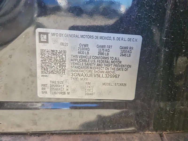 2020 CHEVROLET EQUINOX LT  