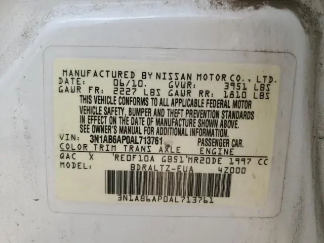 2010 NISSAN SENTRA 2.0  