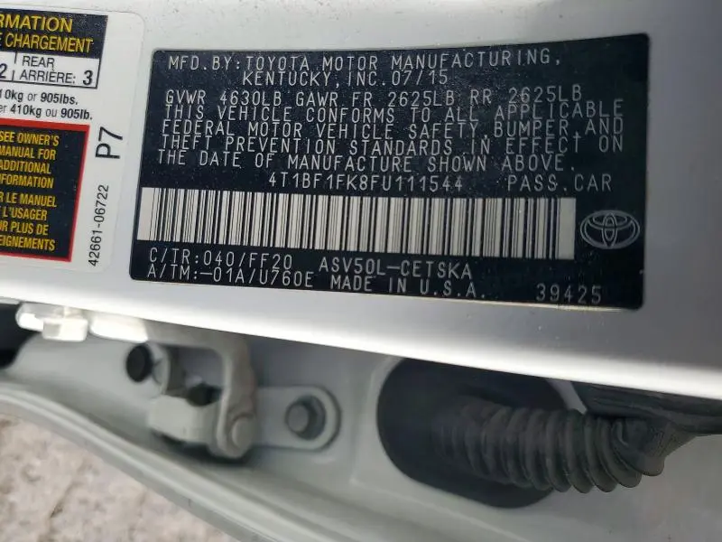 2015 TOYOTA CAMRY SE  