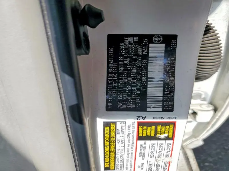 2011 TOYOTA AVALON BASE  