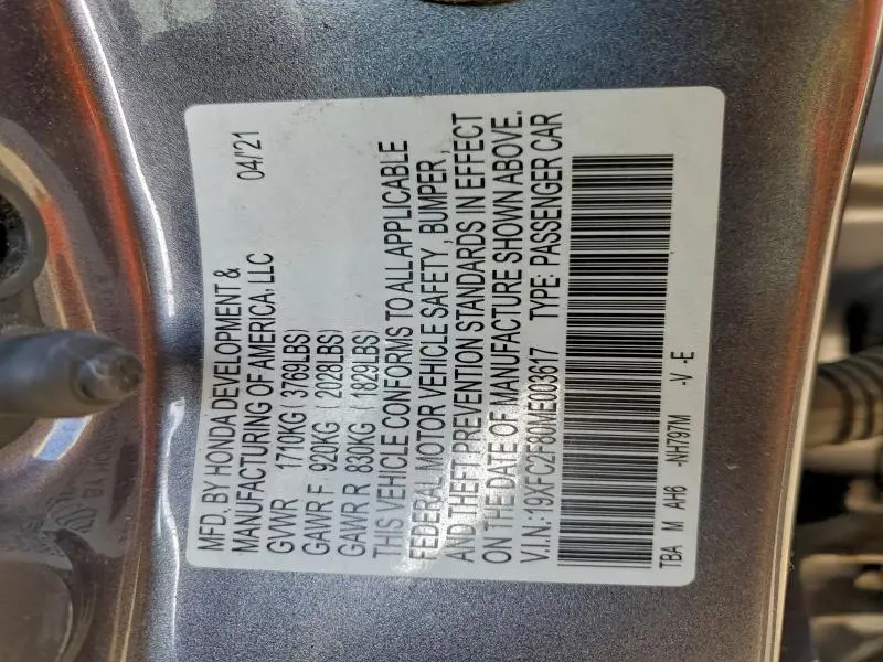 2021 HONDA CIVIC SPORT  