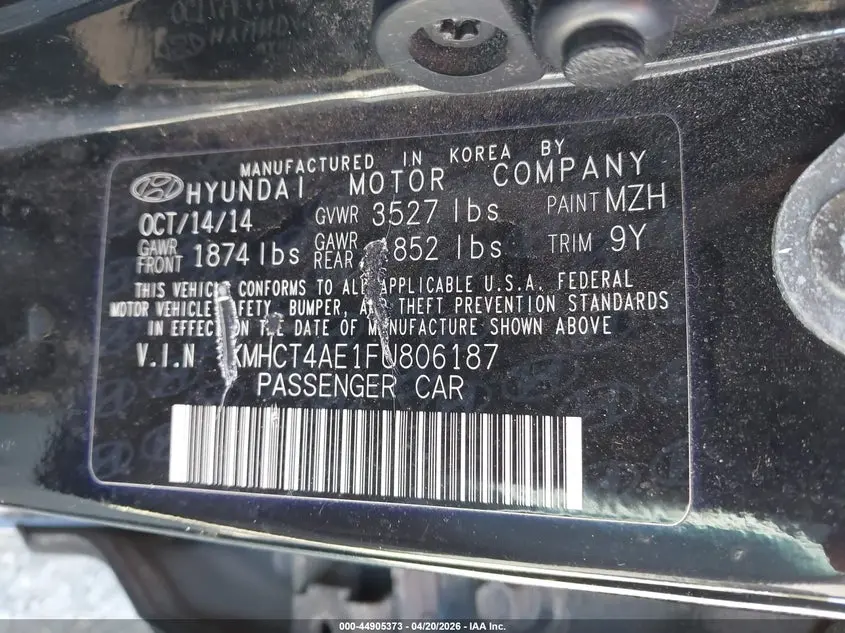 2015 HYUNDAI ACCENT GLS