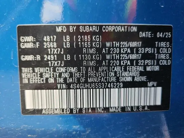 2025 SUBARU CROSSTREK WILDERNESS  