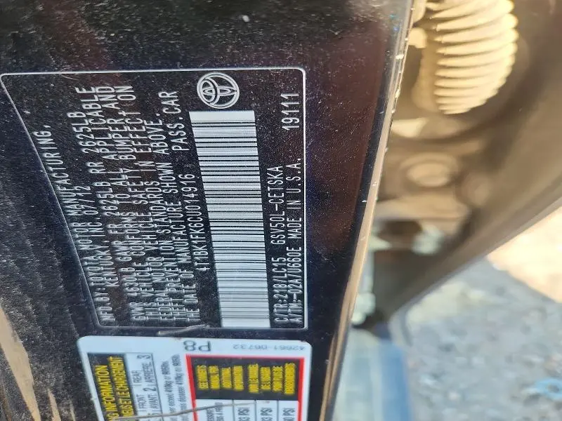 2012 TOYOTA CAMRY SE V6  