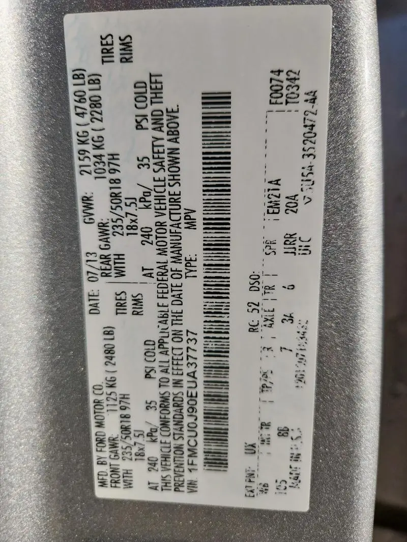 2014 FORD ESCAPE TITANIUM  