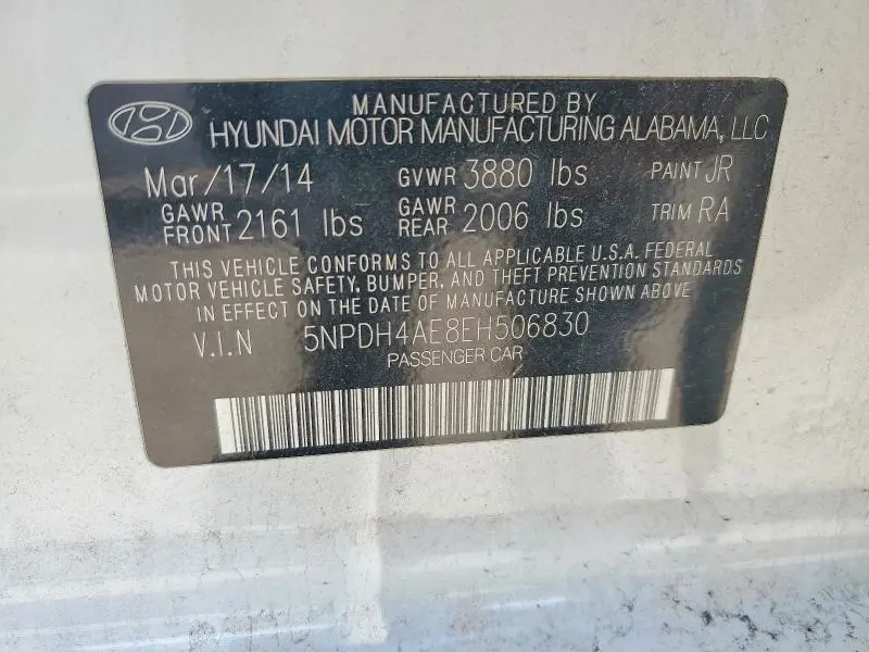 2014 HYUNDAI ELANTRA SE  