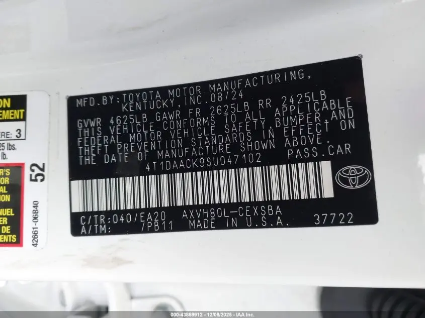 2025 TOYOTA CAMRY SE