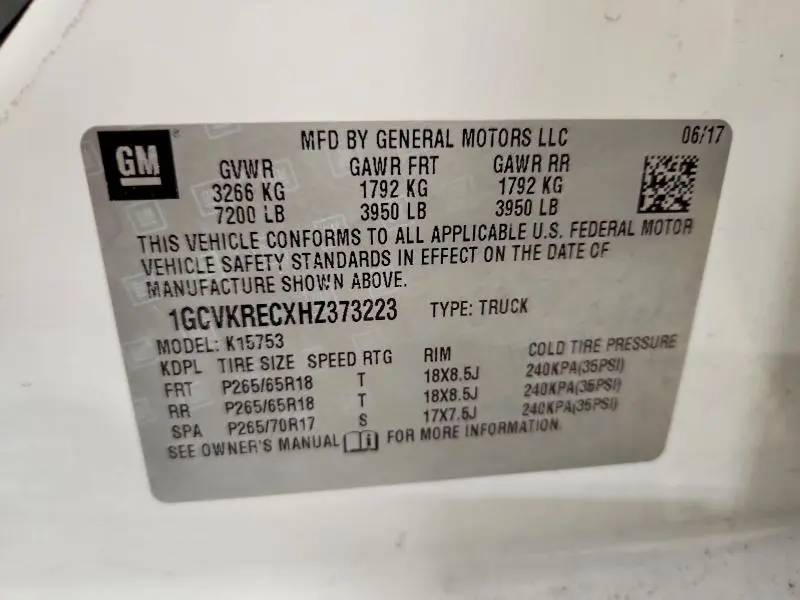 2017 CHEVROLET SILVERADO K1500 LT  