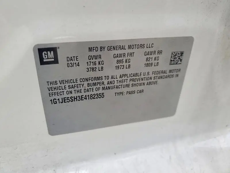 2014 CHEVROLET SONIC LTZ  