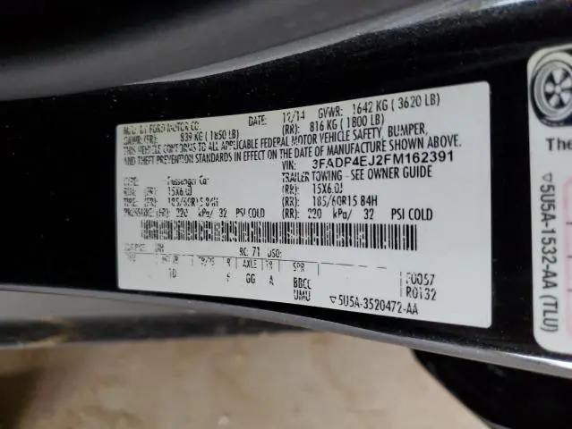 2015 FORD FIESTA SE