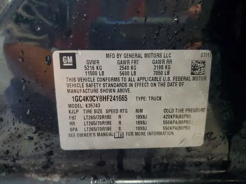 2017 CHEVROLET SILVERADO K3500 LTZ  