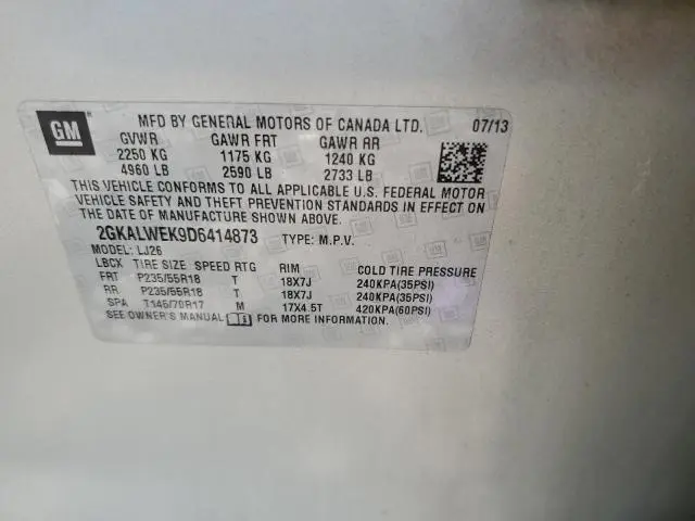 2013 GMC TERRAIN SLT  