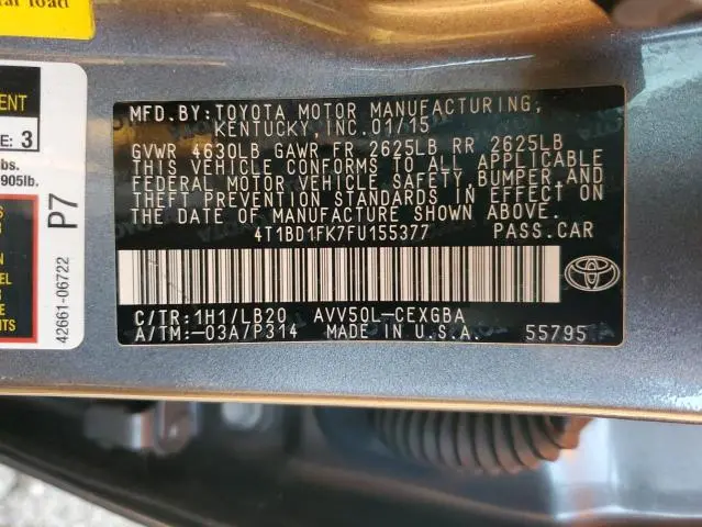 2015 TOYOTA CAMRY HYBRID  