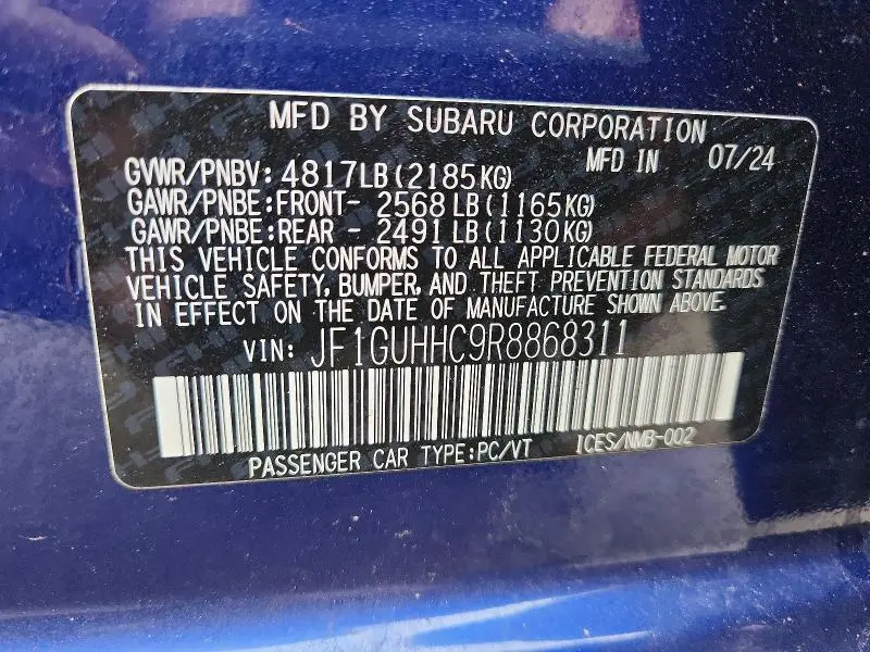 2024 SUBARU IMPREZA RS  