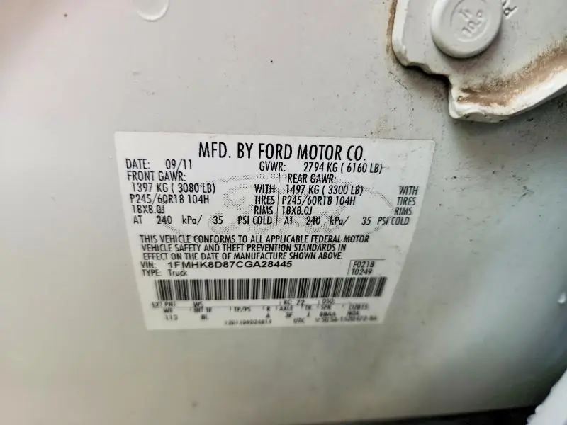 2012 FORD EXPLORER XLT  