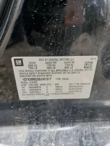 2016 GMC SIERRA K1500 SLE  