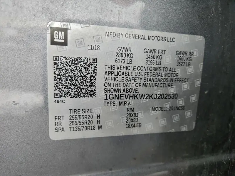 2019 CHEVROLET TRAVERSE LT  