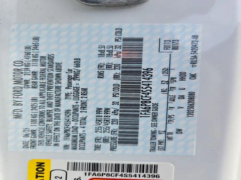 2025 FORD MUSTANG GT  