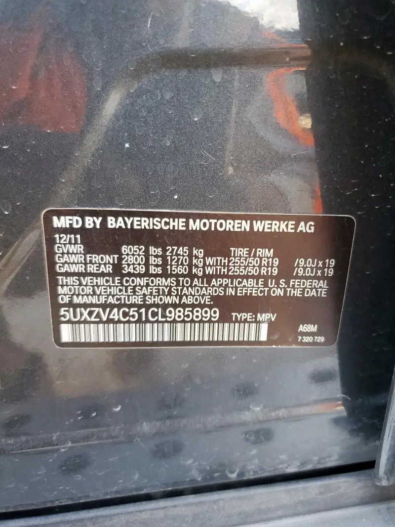 2012 BMW X5 XDRIVE35I  