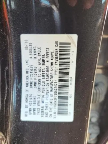 2016 HONDA ACCORD EX