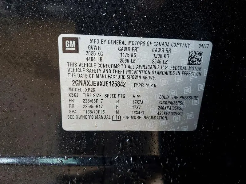 2018 CHEVROLET EQUINOX LT  