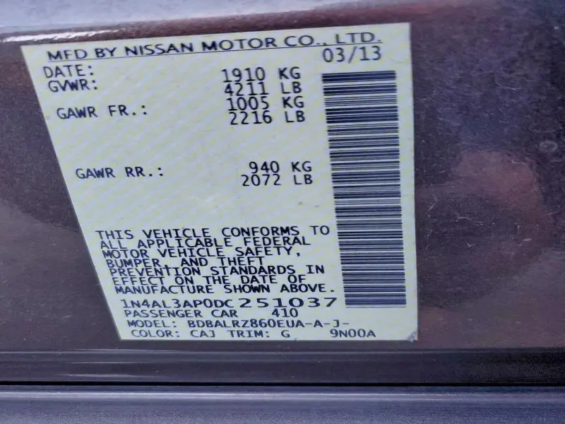 2013 NISSAN ALTIMA 2.5  