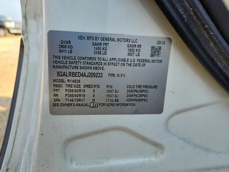 2010 BUICK ENCLAVE CXL  