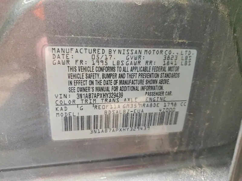 2017 NISSAN SENTRA S  