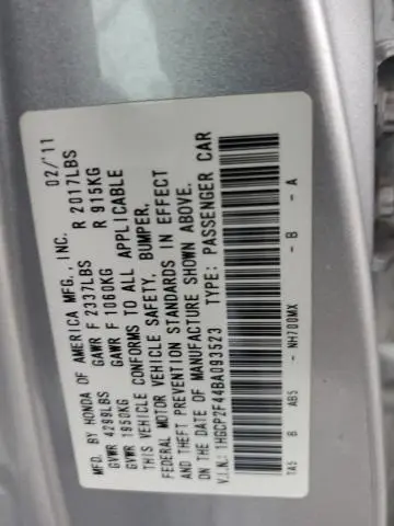 2011 HONDA ACCORD LXP