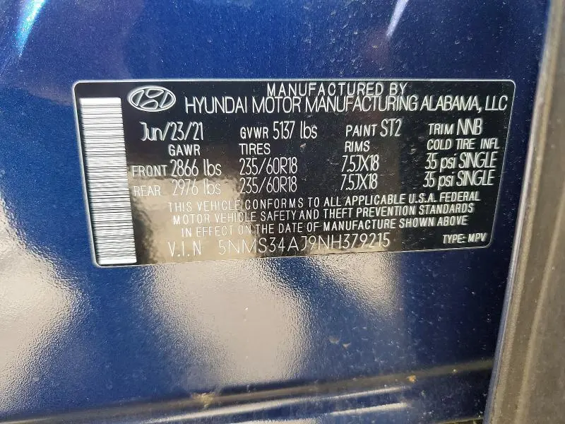 2022 HYUNDAI SANTA FE SEL  