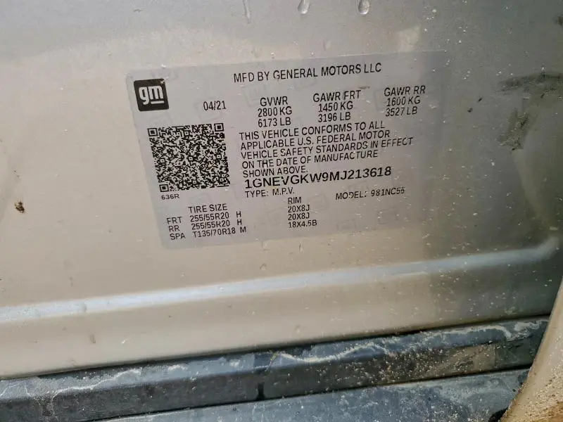 2021 CHEVROLET TRAVERSE LT  