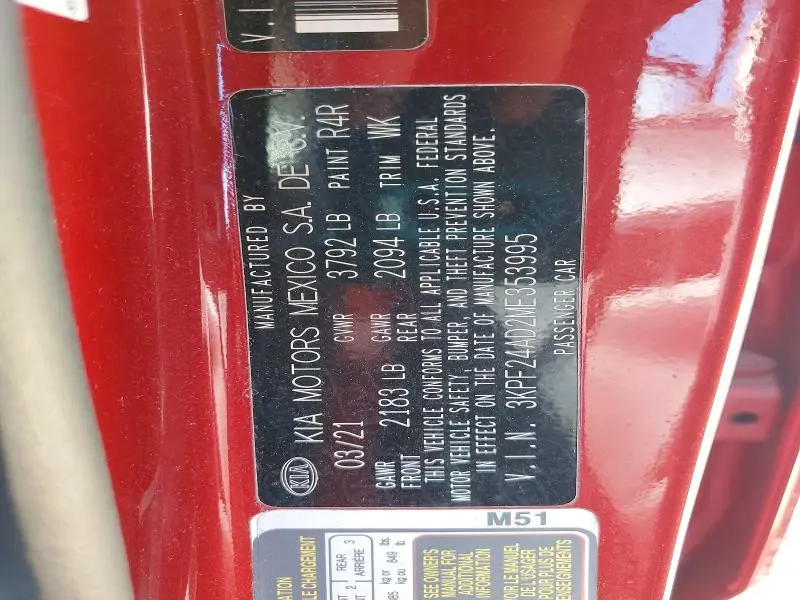2021 KIA FORTE LXS  