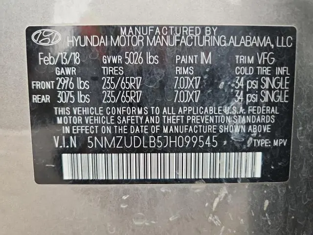 2018 HYUNDAI SANTA FE SPORT   