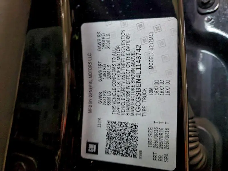 2020 CHEVROLET COLORADO   