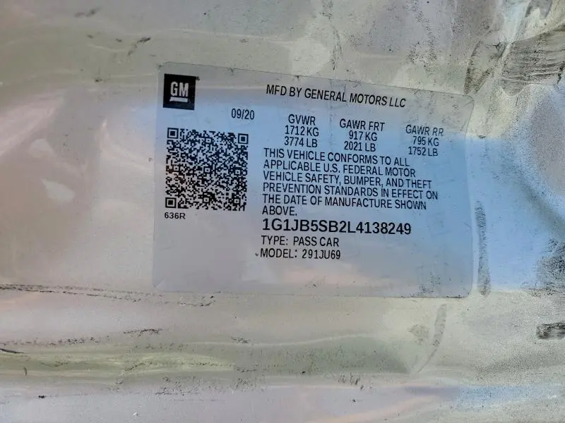 2020 CHEVROLET SONIC LS  