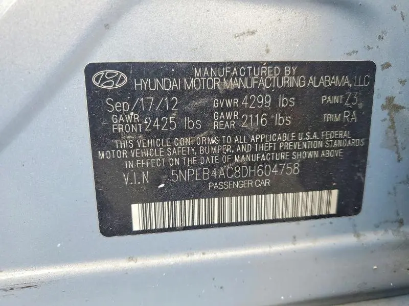 2013 HYUNDAI SONATA GLS  