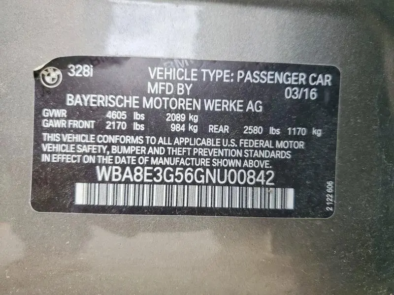 2016 BMW 328 XI SULEV  