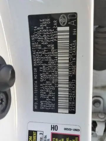 2014 TOYOTA COROLLA L