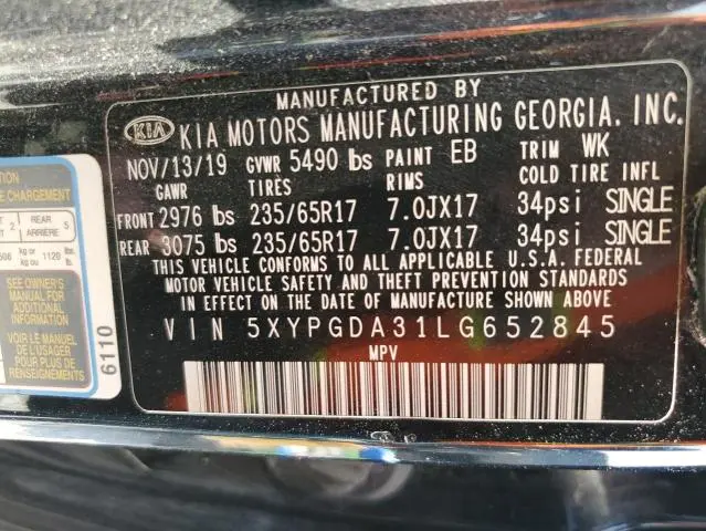2020 KIA SORENTO L  