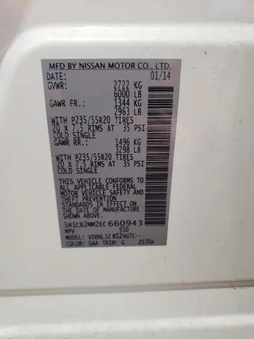 2014 NISSAN PATHFINDER SV HYBRID  