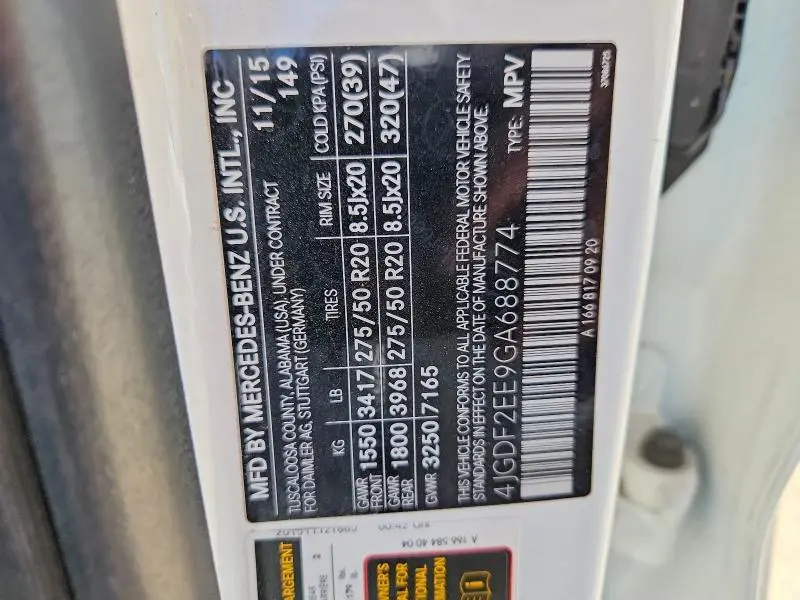 2016 MERCEDES-BENZ GL 350 BLUETEC  